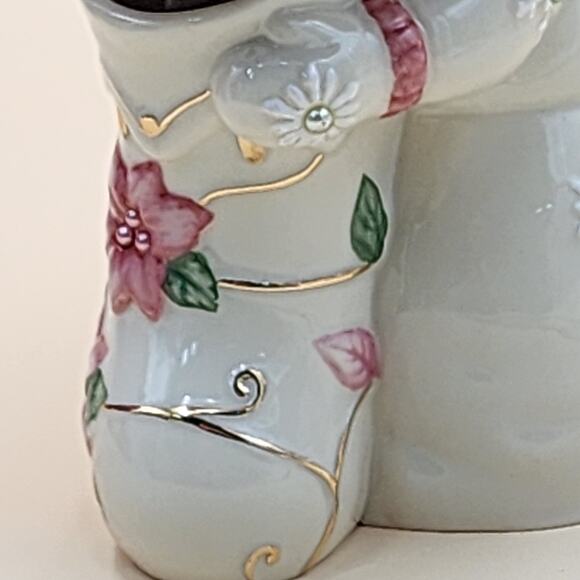 Lenox Petals & Pearls Snowman Stocking Bud Vase Figurine 6386247 w/Original Box - Picture 16 of 16